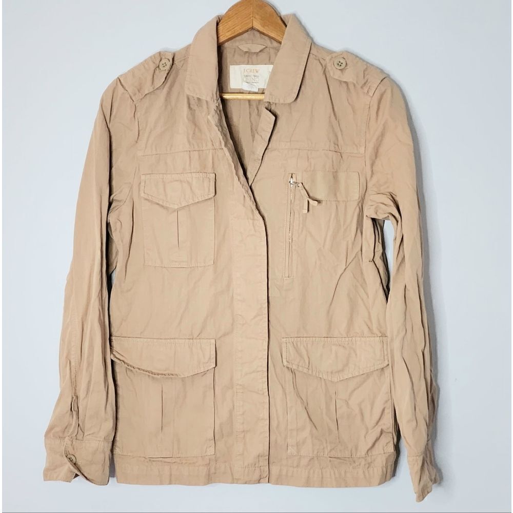 J Crew twill jacket women's size 8 chino khaki
